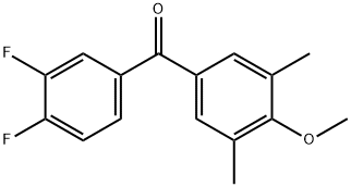 3,4-DIFLUORO-3',5'-DIMETHYL-4'-METHOXYBENZOPHENONE Struktur