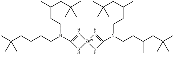 bis[bis(3,5,5-trimethylhexyl)dithiocarbamate-S,S']zinc Struktur