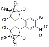 10-bromo-1,2,3,4,5,6,7,8,13,13,14,14-dodecachloro-1,4,4a,4b,5,8,8a,12b-octahydro-11-nitro-1,4-5,8-dimethanotriphenylene Struktur