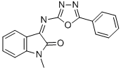 1-Methyl-3-(5-phenyl-1,3,4-oxadiazol-2-ylimino)indolin-2-one Struktur