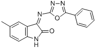 5-Methyl-3-(5-phenyl-1,3,4-oxadiazol-2-ylimino)-2-indolinone Struktur