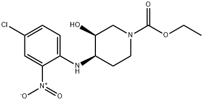 ethyl cis-4-[(4-chloro-2-nitrophenyl)amino]-3-hydroxypiperidine-1-carboxylate Struktur