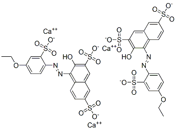 4-[(4-ethoxy-2-sulphophenyl)azo]-3-hydroxynaphthalene-2,7-disulphonic acid, calcium salt Struktur