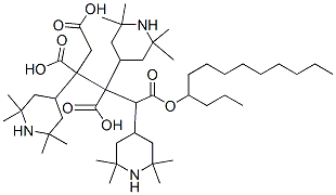 1,2,3-tris(2,2,6,6-tetramethyl-4-piperidyl) 4-tridecyl butane-1,2,3,4-tetracarboxylate  Struktur