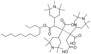 1,2,3-tris(1,2,2,6,6-pentamethyl-4-piperidyl) 4-tridecyl butane-1,2,3,4-tetracarboxylate Struktur