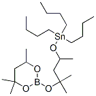 2-[1,1-dimethyl-3-[(tributylstannyl)oxy]butoxy]-4,4,6-trimethyl-1,3,2-dioxaborinane Struktur