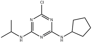 6-chloro-N-cyclopentyl-N'-isopropyl-1,3,5-triazine-2,4-diamine Struktur