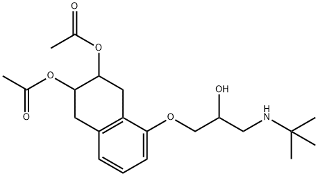 2,3-Naphthalenediol, 5-(3-((1,1-dimethylethyl)amino)-2-hydroxypropoxy) -1,2,3,4-tetrahydro-, 2,3-diacetate Struktur