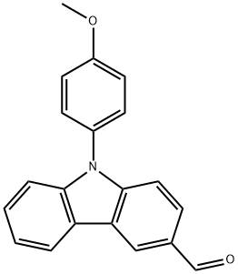 9-(4-Methoxyphenyl)-9H-carbazole-3-carbaldehyde Struktur