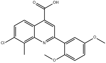 7-CHLORO-2-(2,5-DIMETHOXYPHENYL)-8-METHYLQUINOLINE-4-CARBOXYLIC ACID Struktur