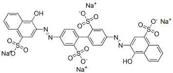 tetrasodium 4,4'-bis[(1-hydroxy-4-sulphonato-2-naphthyl)azo][1,1'-biphenyl]-2,2'-disulphonate Struktur