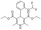 2,6-Dimethyl-3,5-diethoxycarbonyl-4-(o-difluoromethoxyphenyl)-1,4-dihy dropyridine Struktur