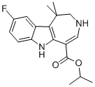 Azepino[4,5-b]indole-5-carboxylic acid, 9-fluoro-1,2,3,6-tetrahydro-1,1-dimethyl-, 1-methylethyl ester Struktur