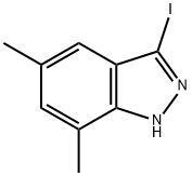 3-IODO-5,7-DIMETHYL (1H)INDAZOLE Struktur