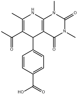 4-(6-ACETYL-1,3,7-TRIMETHYL-2,4-DIOXO-1,2,3,4,5,8-HEXAHYDROPYRIDO[2,3-D]PYRIMIDIN-5-YL)BENZOIC ACID Struktur