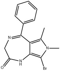 Pyrrolo(3,4-e)-1,4-diazepin-2(1H)-one, 3,7-dihydro-8-bromo-6,7-dimethy l-5-phenyl- Struktur