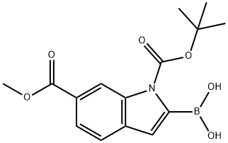 1H-Indole-1,6-dicarboxylic acid, 2-borono-, 1-(1,1-dimethylethyl) 6-methyl ester (9CI) Struktur