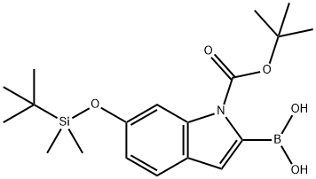 1H-Indole-1-carboxylic acid, 2-borono-6-[[(1,1-dimethylethyl)dimethylsilyl]oxy]-, 1-(1,1-dimethylethyl) ester (9CI) Struktur