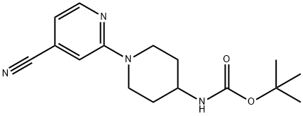 (4'-Cyano-3,4,5,6-tetrahydro-2H-[1,2']bipyridinyl-4-yl)-carbaMic acid tert-butyl ester, 98+% C16H22N4O2, MW: 302.37 Struktur