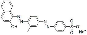 sodium 4-[[4-[(2-hydroxy-1-naphthyl)azo]-3-methylphenyl]azo]benzenesulphonate  Struktur