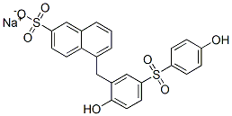 sodium 5-((2-hydroxy-5-((4-hydroxyphenyl)sulphonyl)phenyl)methyl)naphthalene-2-sulphonate Struktur