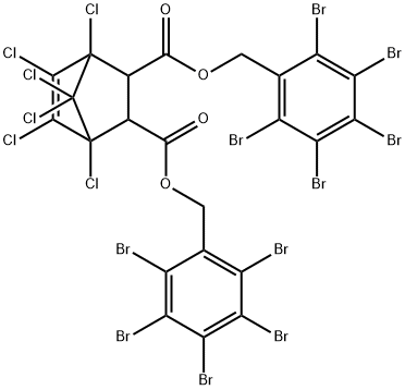 bis[(pentabromophenyl)methyl] 1,4,5,6,7,7-hexachlorobicyclo[2.2.1]hept-5-ene-2,3-dicarboxylate  Struktur