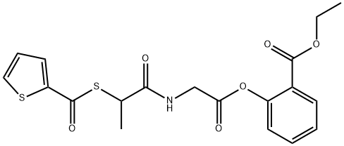 Glycine, N-(1-oxo-2-((2-thienylcarbonyl)thio)propyl)-, 2-(ethoxycarbon yl)phenyl ester Struktur