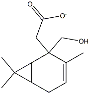 (3,7,7-trimethylbicyclo[4.1.0]hept-3-en-2-yl)methyl acetate  Struktur