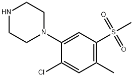 1-[2-CHLORO-4-METHYL-5-(METHYLSULFONYL)PHENYL]PIPERAZINE
 Struktur