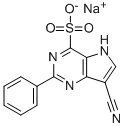 5H-Pyrrolo(3,2-d)pyrimidine-4-sulfonic acid, 7-cyano-2-phenyl-, sodium  salt Struktur