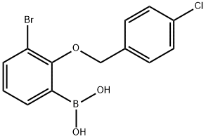 3-BROMO-2-(4'-CHLOROBENZYLOXY)PHENYLBOR& Struktur