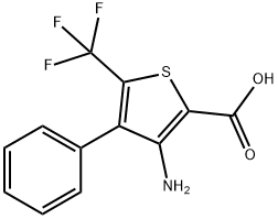 3-AMINO-4-PHENYL-5-(TRIFLUOROMETHYL)THIOPHENE-2-CARBOXYLIC ACID Struktur