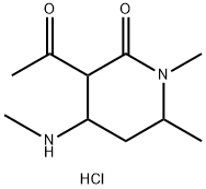 3-acetyl-1,6-dimethyl-4-(methylamino)piperidin-2-one monohydrochloride Struktur