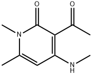 3-acetyl-1,6-dimethyl-4-(methylamino)-2-pyridone Struktur