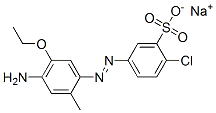 sodium 5-[(4-amino-5-ethoxy-o-tolyl)azo]-2-chlorobenzenesulphonate Struktur