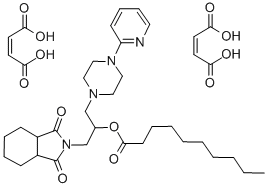 Decanoic acid, 1-((octahydro-1,3-dioxo-2H-isoindol-2-yl)methyl)-2-(4-( 2-pyridinyl)-1-piperazinyl)ethyl ester, (Z)-2-butenedioate (1:2) Struktur