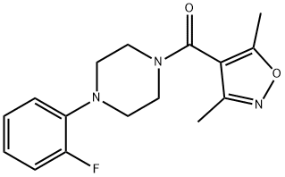 Methanone, (3,5-dimethyl-4-isoxazolyl)[4-(2-fluorophenyl)-1-piperazinyl]- Struktur