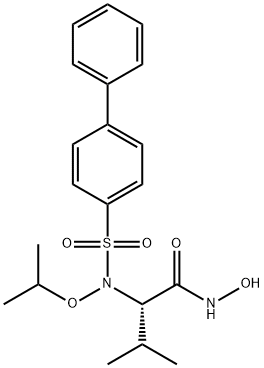 (2R)-2-[([1,1μ-Biphenyl]-4-ylsulfonyl)(1-methylethoxy)amino]-N-hydroxy-3-methyl-butanamide,  (R)-N-Hydroxy-2-(N-isopropoxybiphenyl-4-ylsulfonamido)-3-methylbutanamide Struktur