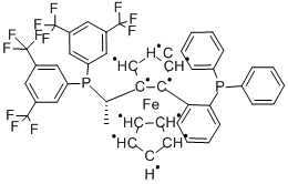 (S)-1-{(S)-2-[2-(DIPHENYLPHOSPHINO)PHENYL]-FERROCENYL}ETHYLBIS[3,5-BIS-(TRIFLUOR Struktur