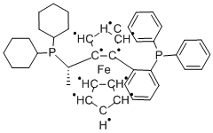 (S)-1-{(S)-2-[2-(DIPHENYLPHOSPHINO)PHENYL]-FERROCENYL}ETHYLDICYCLOHEXYLPHOSPHINE Struktur