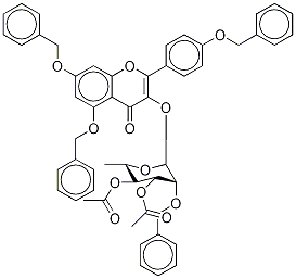 5,7-Bis-(benzyloxy)-α-(4-(benzyloxy)phenyl)-3-[3,4-di-O-acetyl-α-O-acetyl-α-L-rhamnopyranosyloxyl]-4H-chromen-4-one Struktur