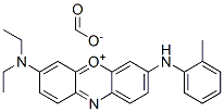 3-(diethylamino)-7-[(o-tolyl)amino]phenoxazin-5-ium formate Struktur