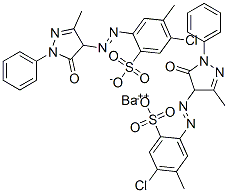 barium bis[5-chloro-2-[(4,5-dihydro-3-methyl-5-oxo-1-phenyl-1H-pyrazol-4-yl)azo]-p-toluenesulphonate]  Struktur