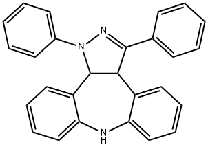 1,3a,8,12b-Tetrahydro-1,3-diphenyldibenzo(b,f)pyrazolo(3,4-d)azepine Struktur