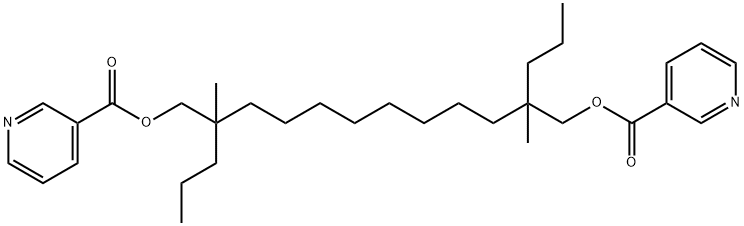 [2,11-dimethyl-2-propyl-11-(pyridine-3-carbonyloxymethyl)tetradecyl] p yridine-3-carboxylate Struktur