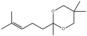 2,5,5-trimethyl-2-(4-methyl-3-pentenyl)-1,3-dioxane Struktur