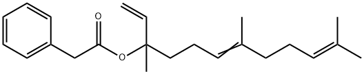 1,5,9-trimethyl-1-vinyldeca-4,8-dienyl phenylacetate Struktur