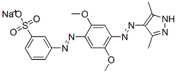 sodium 3-[[4-[(3,5-dimethyl-1H-pyrazol-4-yl)azo]-2,5-dimethoxyphenyl]azo]benzenesulphonate Struktur