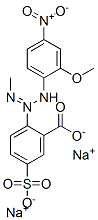 disodium 2-[3-(2-methoxy-4-nitrophenyl)-1-methyltriazen-2-yl]-5-sulphonatobenzoate Struktur