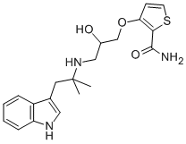 2-Thiophenecarboxamide, 3-(2-hydroxy-3-((2-(1H-indol-3-yl)-1,1-dimethy lethyl)amino)propoxy)- Struktur